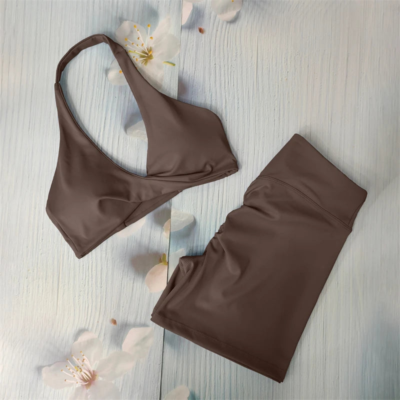 Butt Lifting Sports Set Shorts Gym Exercise Clothes Women'S Yoga Suit for Fitness Short and Underwear Training Workout Tracksuit