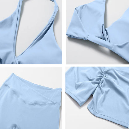 Butt Lifting Sports Set Shorts Gym Exercise Clothes Women'S Yoga Suit for Fitness Short and Underwear Training Workout Tracksuit